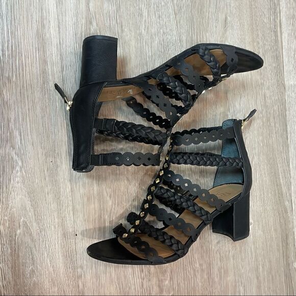 Franco Sarto Black Paisley Sandal - Picture 3 of 9